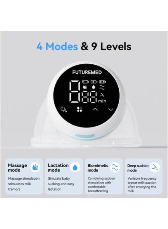 echohaus Breast Milk Pump Noiseless Rechargeable Cordless Wearable Breast Pump Automatic Electric Breast Pump Hands-Free Breast Pumps with 3 Phase Pumping Modes 150ml Capacity 3 Modes - Pack of 2 - Image 4